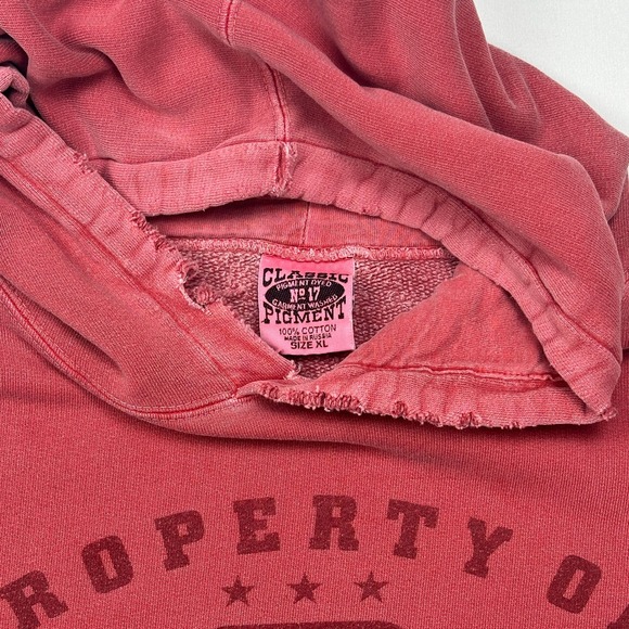 Vintage Krispy Kreme Doughnut Co Distressed Hoodie Red Pigmented XL 1937 NC RARE - Picture 3 of 7